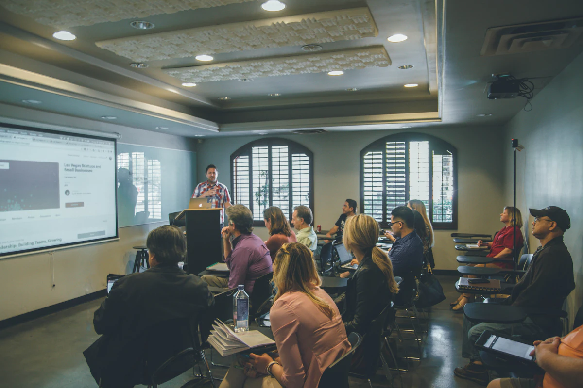 Technical training session with an instructor and attendees